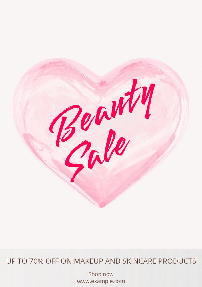 Beauty sale poster template, editable text & design