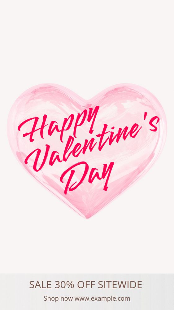 Valentine's day sale Instagram story template, editable text