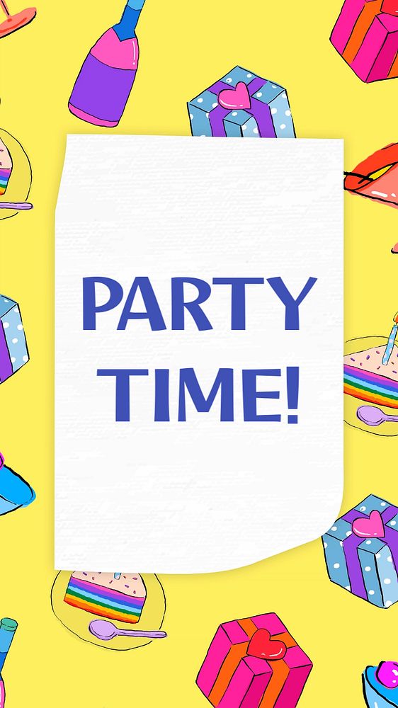 Party time Instagram story template, editable text