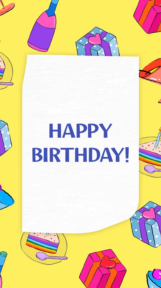 Happy birthday Instagram story template, editable text