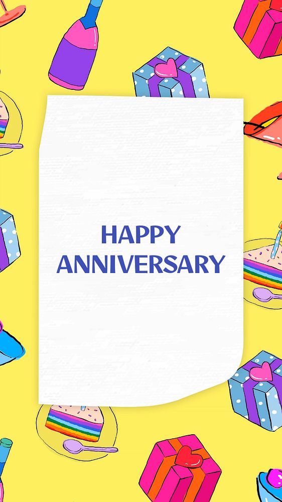 Happy anniversary Instagram story template, editable text