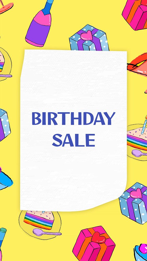 Birthday sale Instagram story template, editable text