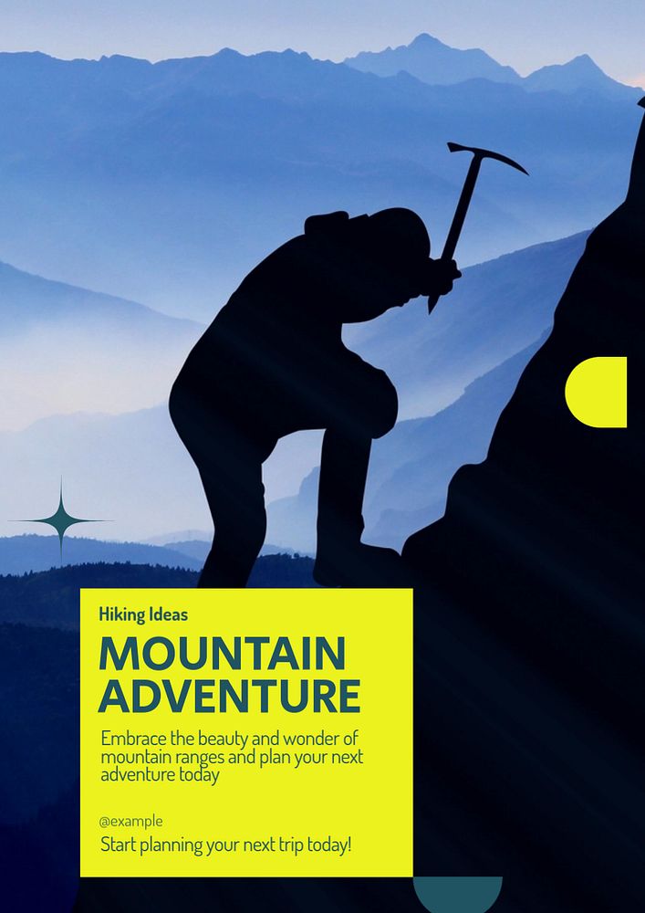 Mountain poster template, editable text and design