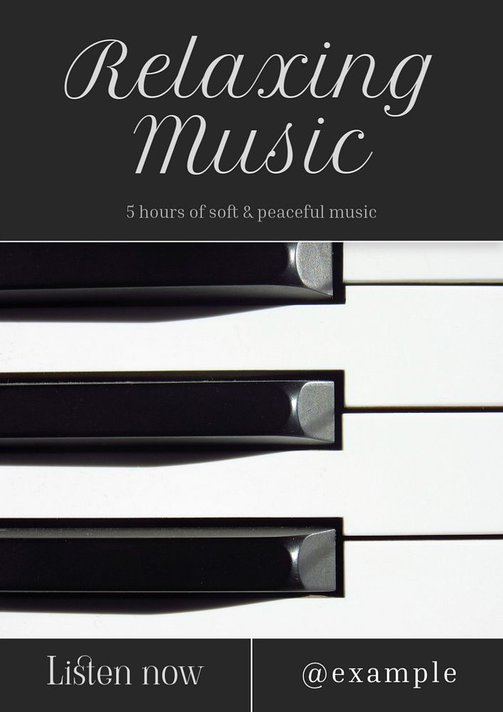 Relaxing music poster template, editable text and design