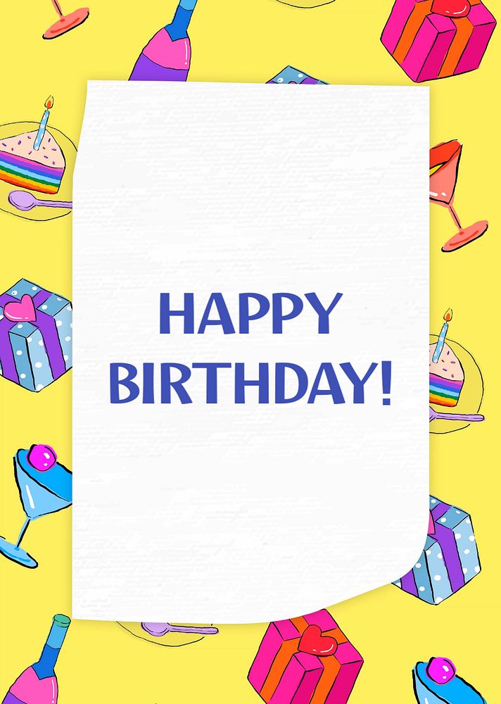 Happy birthday poster template, editable text & design