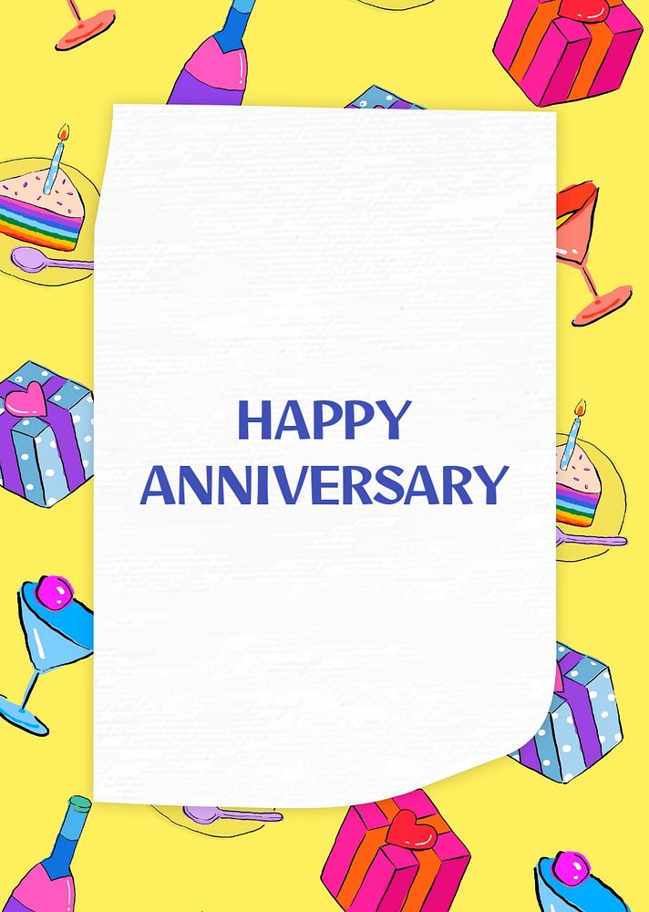 Happy anniversary poster template, editable text & design