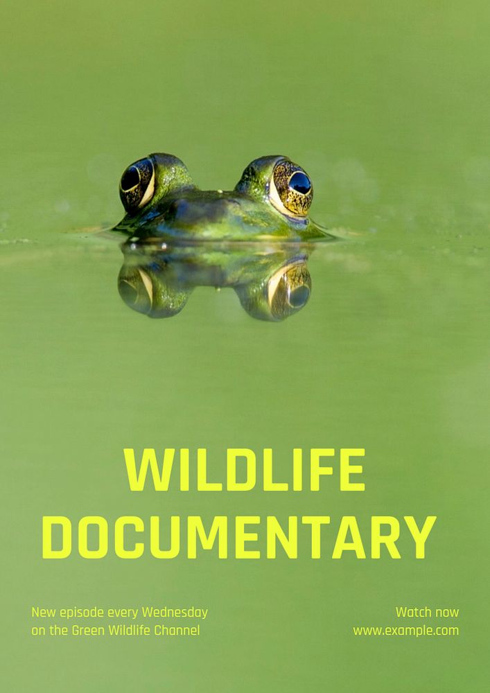 Wildlife documentary poster template, editable text & design