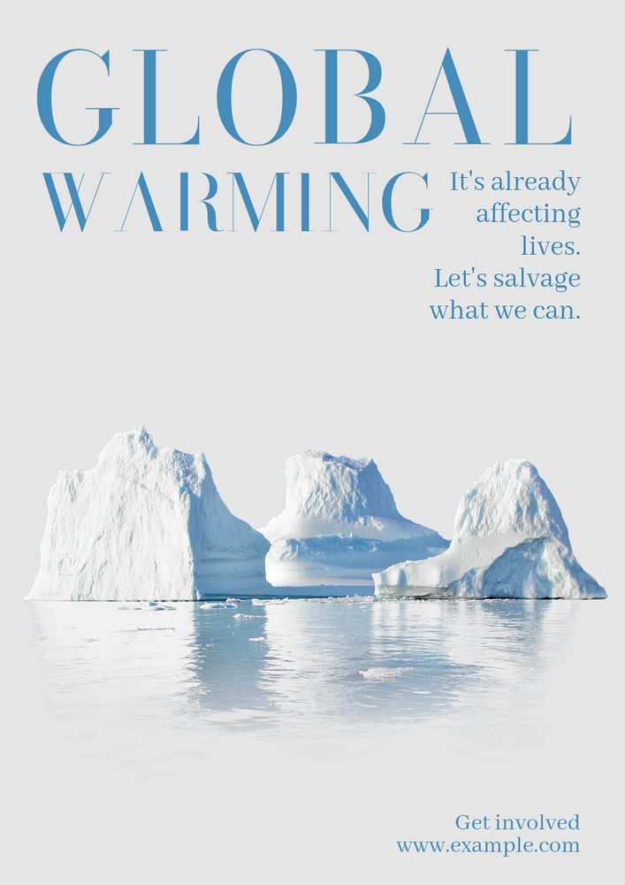 Global warming poster template, editable text and design