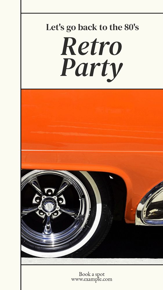 Retro party Instagram story template, editable text