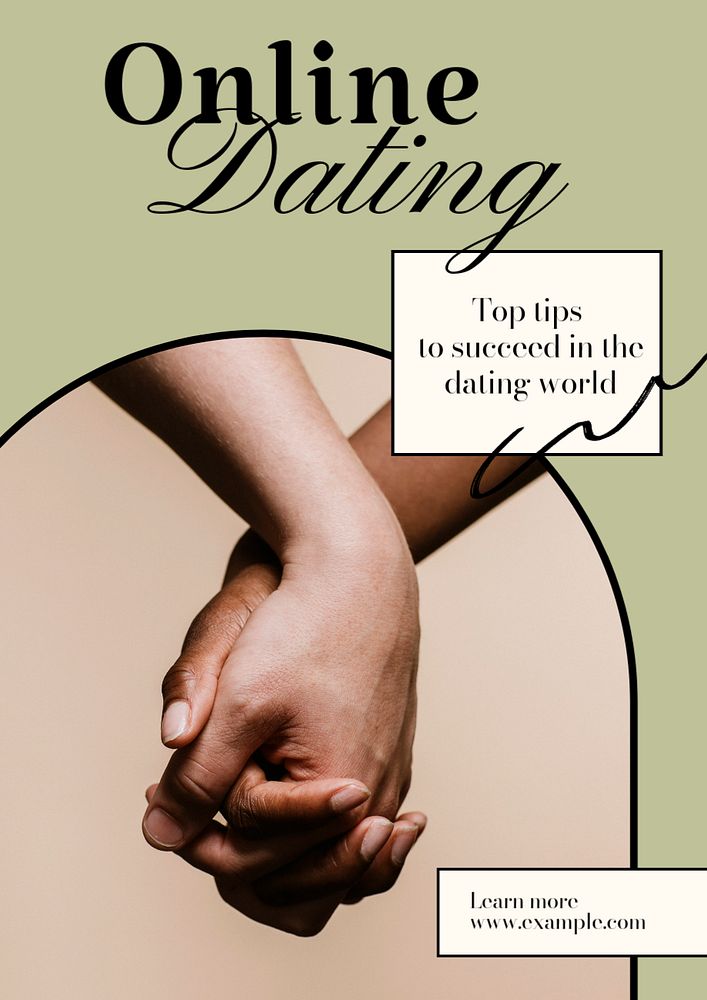 Online dating poster template, editable text and design