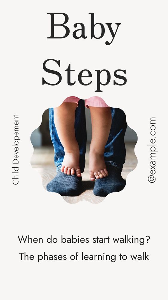 Baby's steps Instagram story template, editable text