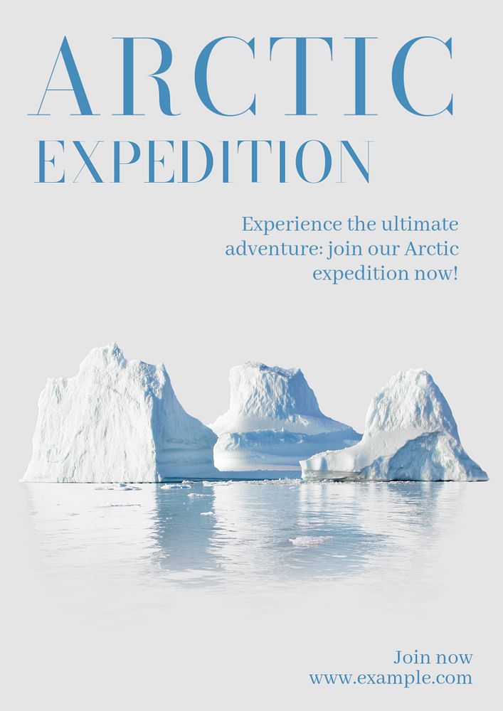 Arctic expedition  poster template, editable text and design