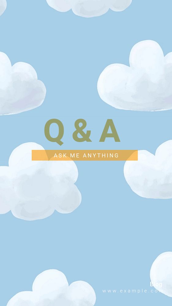 Questions & answers Instagram story template, editable text