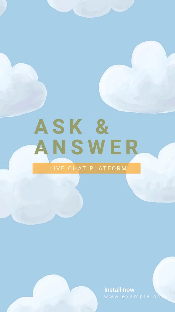 Ask & answer Instagram story template, editable text