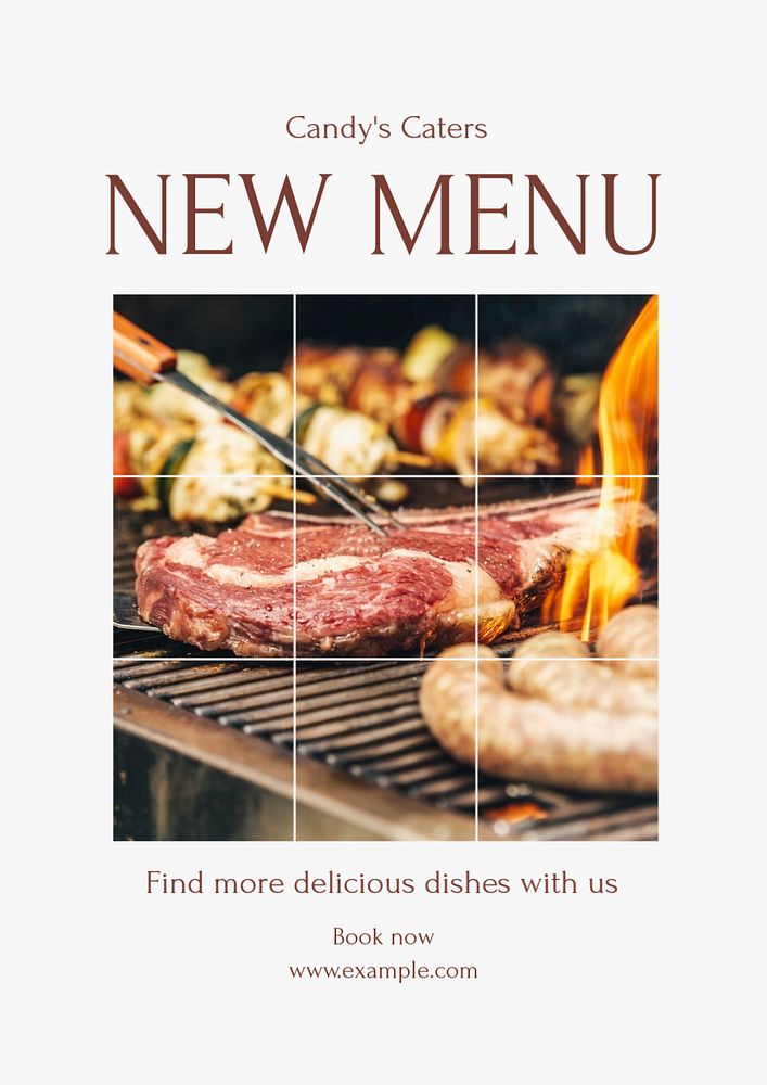 New Catering Menu poster template, editable text & design