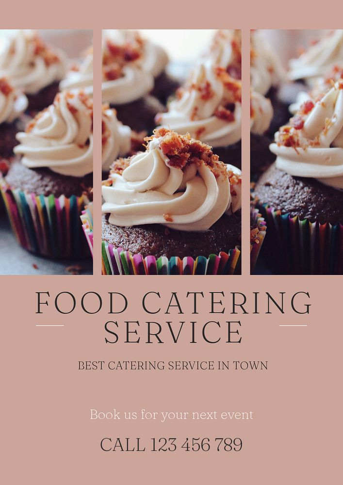 Food Catering Service poster template, editable text & design