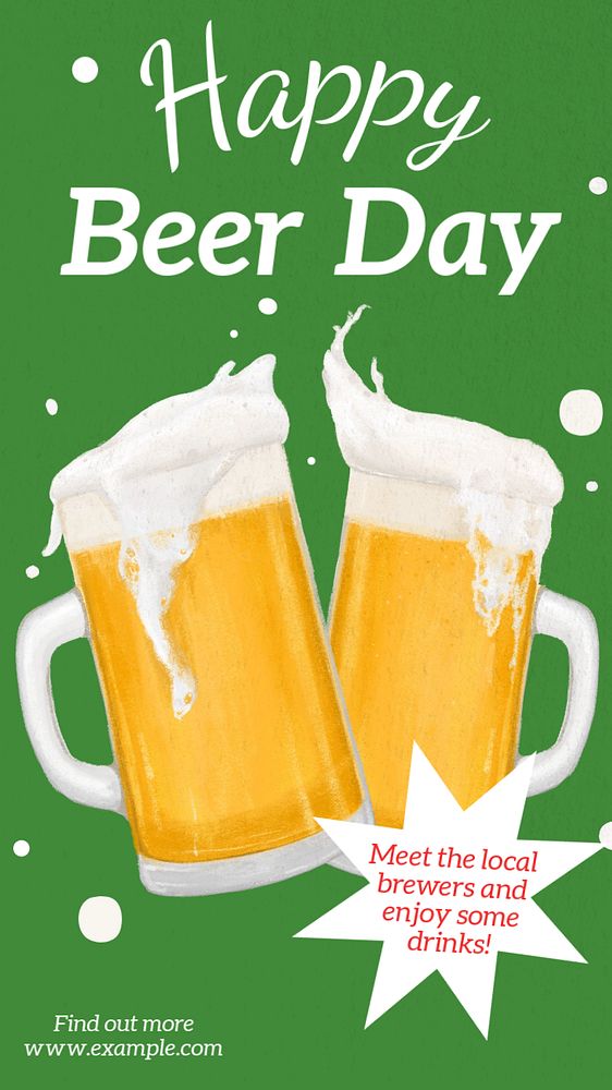 Happy beer day Instagram story template, editable text