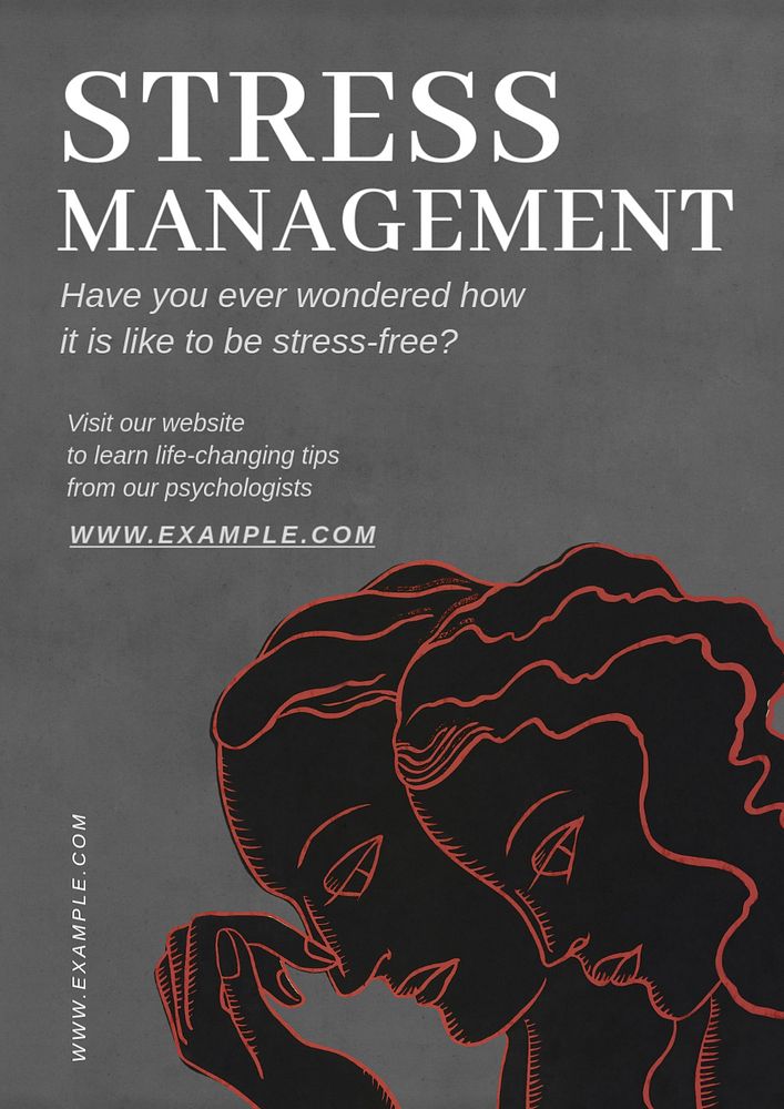 Stress management  poster template, editable text & design