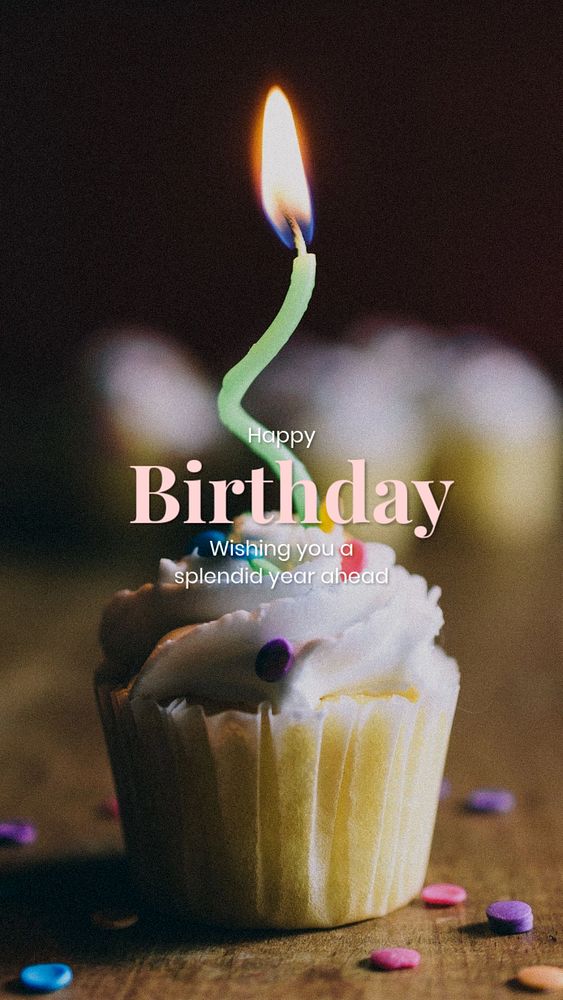 Happy birthday Instagram story template, editable text