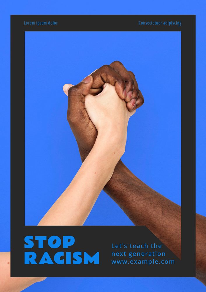 Stop racism poster template, editable text & design