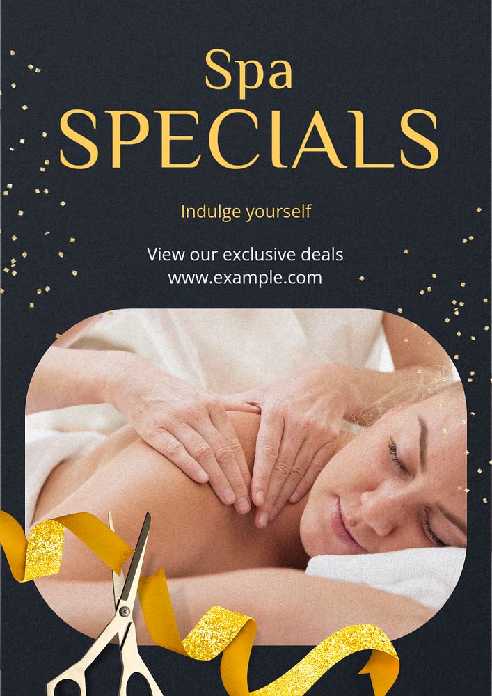 Spa specials  poster template, editable text & design