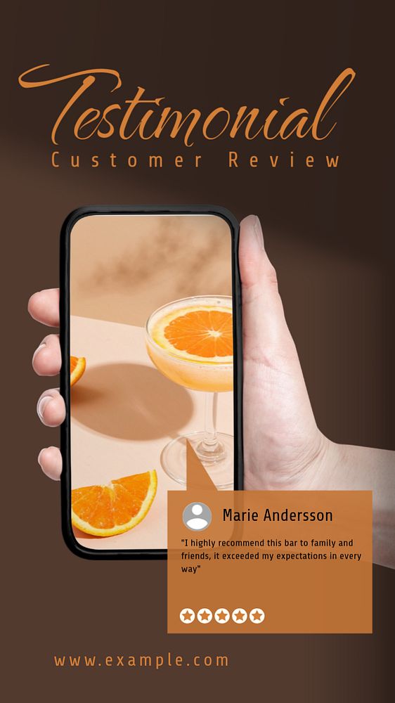 Testimonial, customer review  Instagram story template, editable text