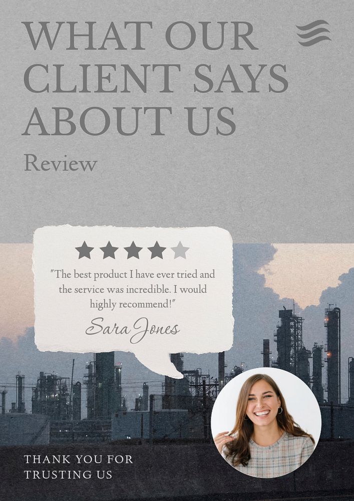 Client review  poster template, editable text & design