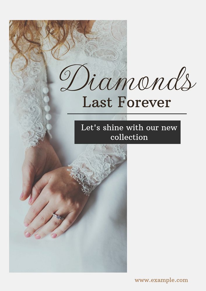 Diamonds poster template, editable text & design