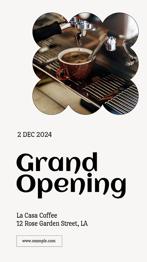 Grand Opening Instagram story template, editable text