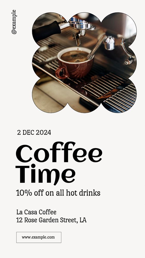 Coffee shop promotion  Instagram story template, editable text