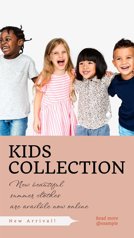 Kids collection  Instagram story template, editable text