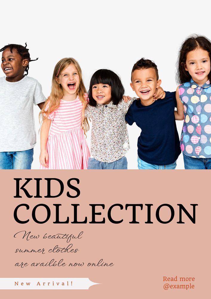 Kids collection  poster template, editable text & design