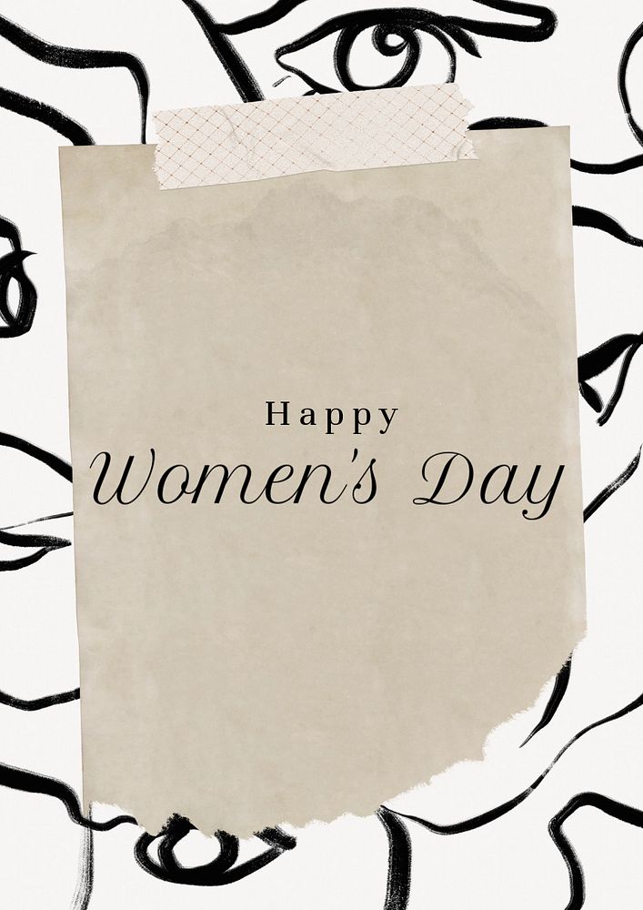 Happy women's day poster template, editable text & design