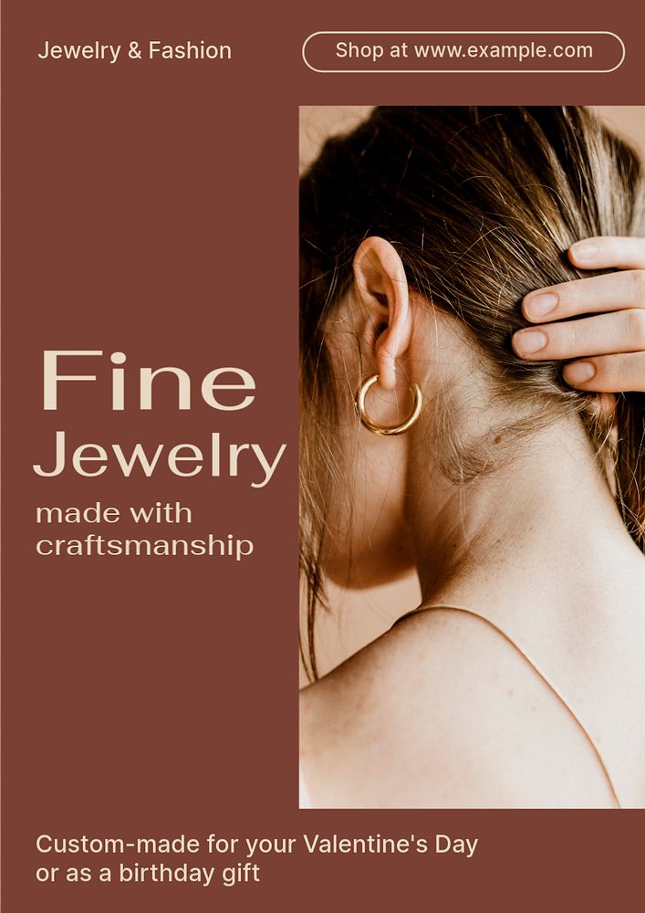 Fine jewelry  poster template, editable text & design