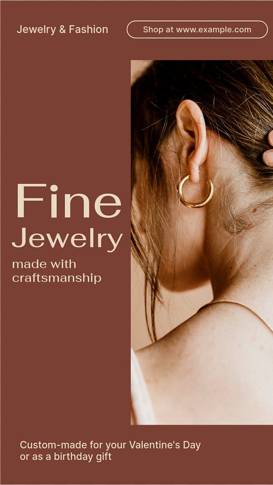 Fine jewelry  Instagram story template, editable text