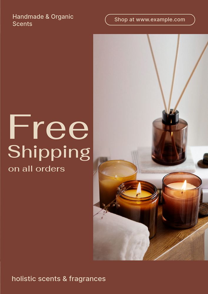 Free shipping  poster template, editable text & design