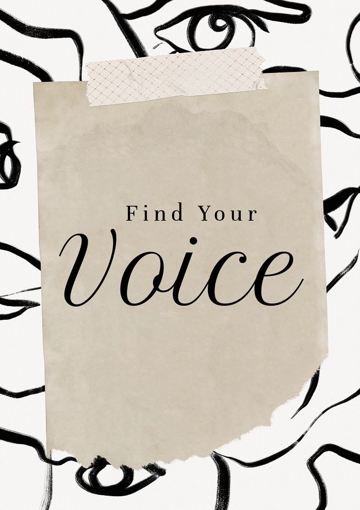 Find your voice poster template, editable text & design