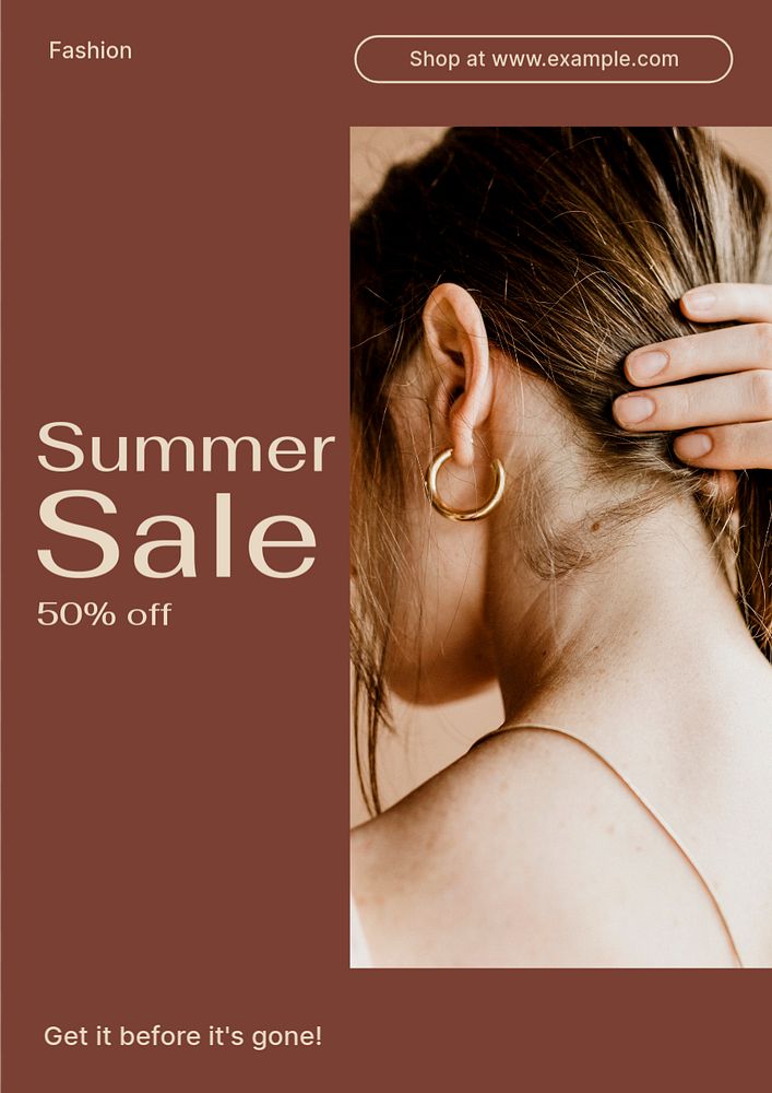 Summer sale  poster template, editable text & design