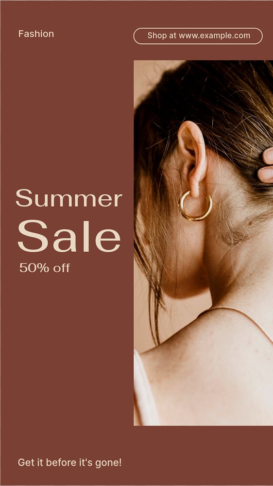 Summer sale  Instagram story template, editable text