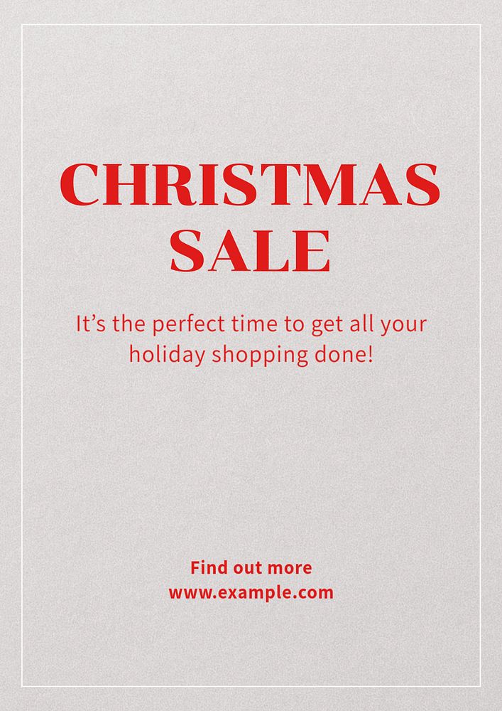 Christmas sale poster template, editable text and design