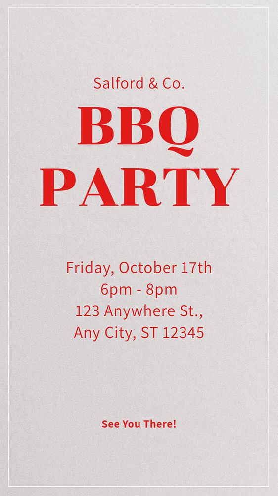 BBQ party Instagram story template, editable text