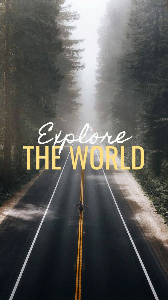 Explore the world Instagram story template, editable text