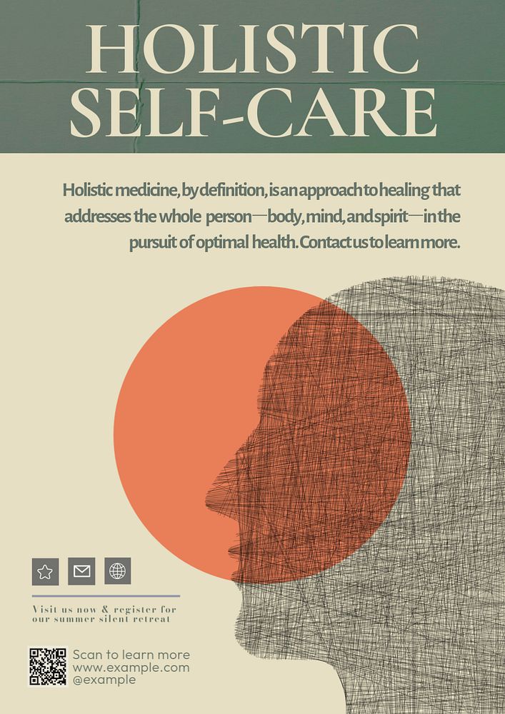 Self care  poster template, editable text and design