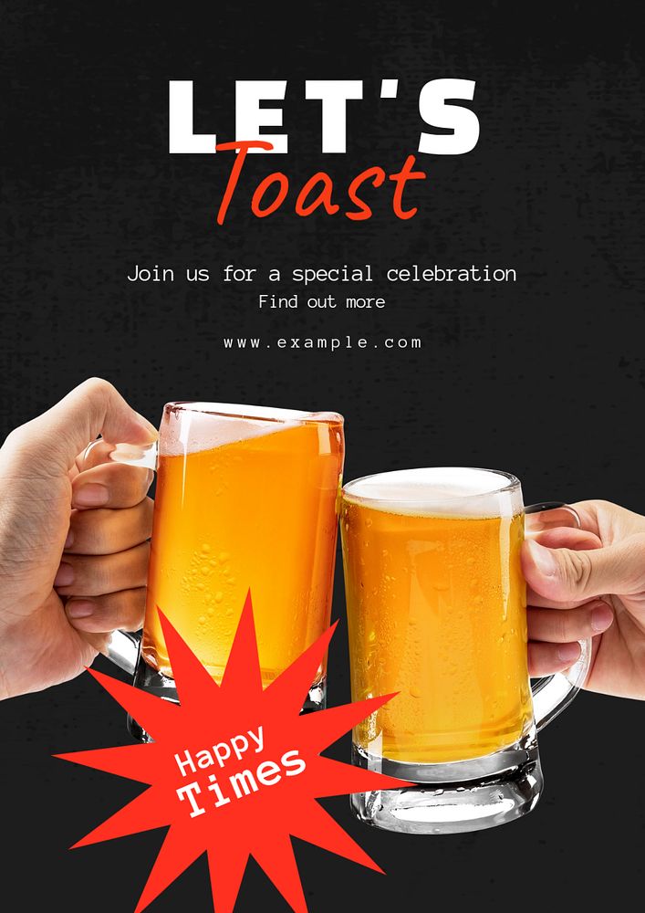 Let's toast poster template, editable text & design