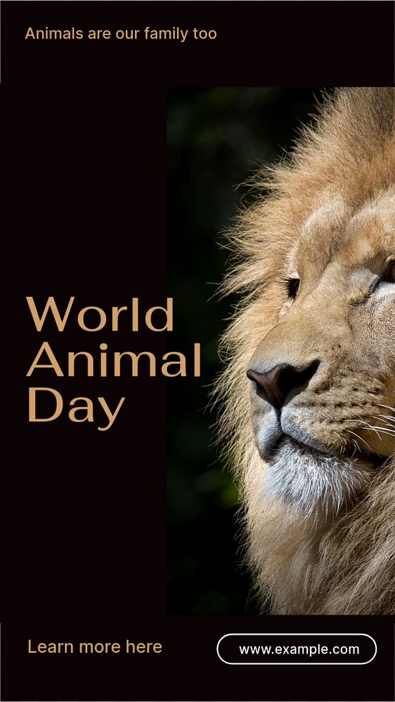 World animal day  Instagram story template, editable text