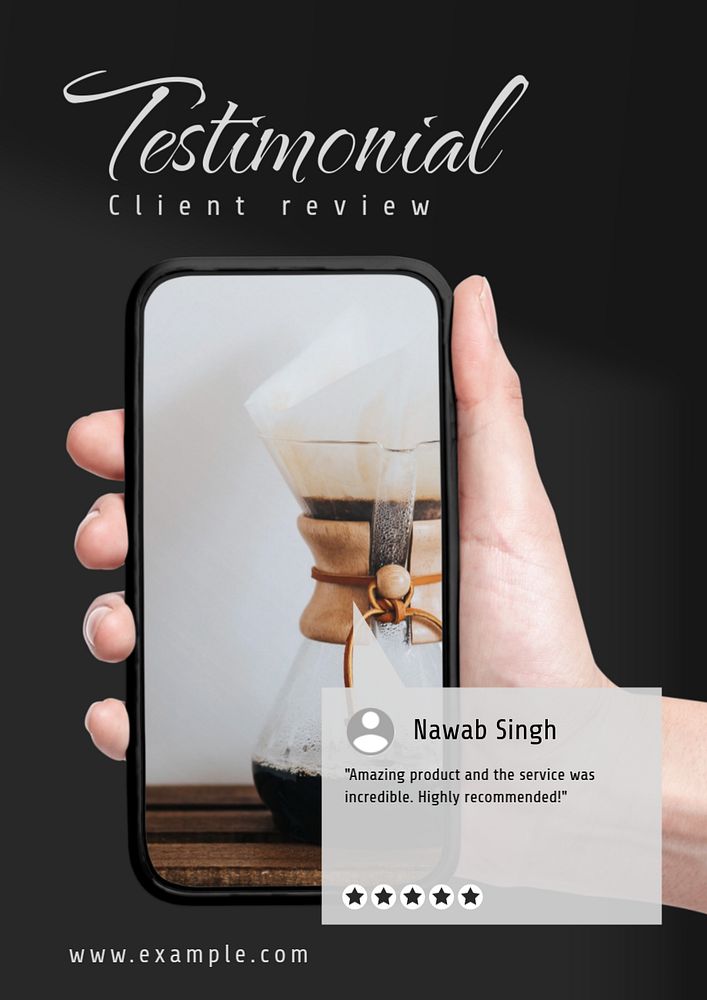 Testimonial  poster template, editable text & design