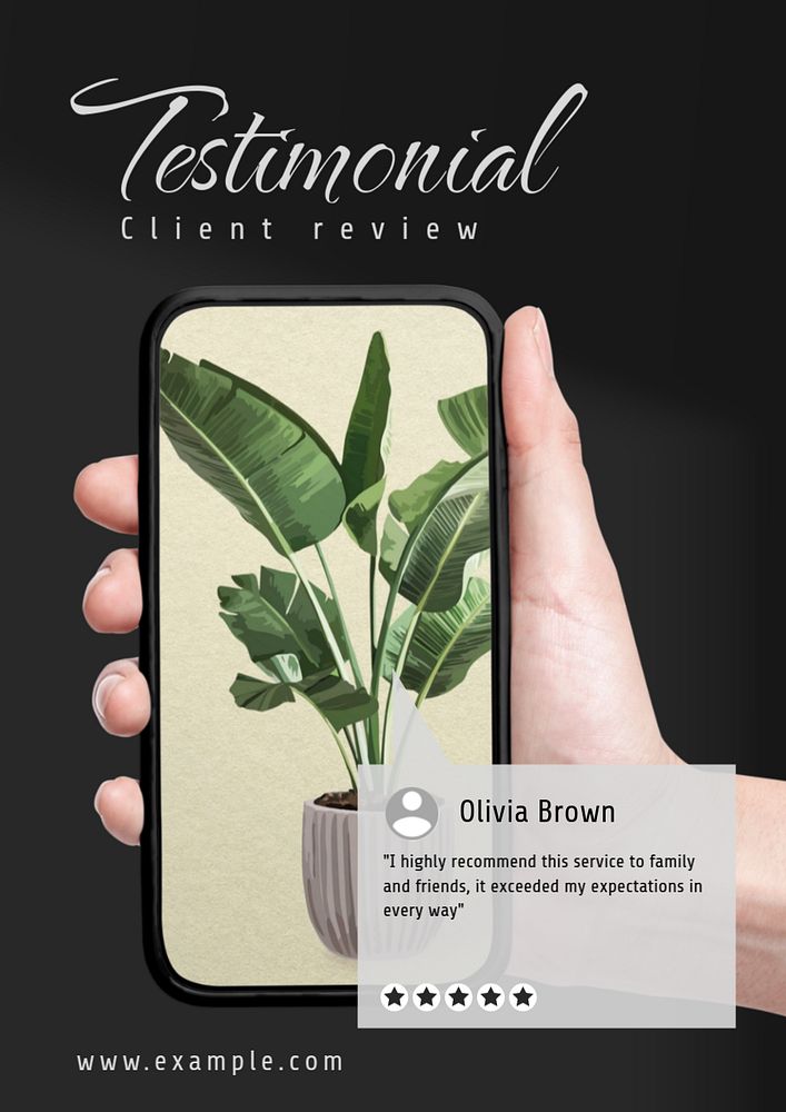 Testimonial  poster template, editable text & design