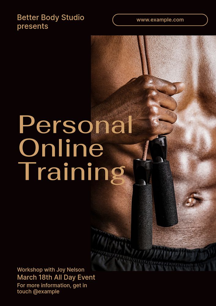 Online training  poster template, editable text & design