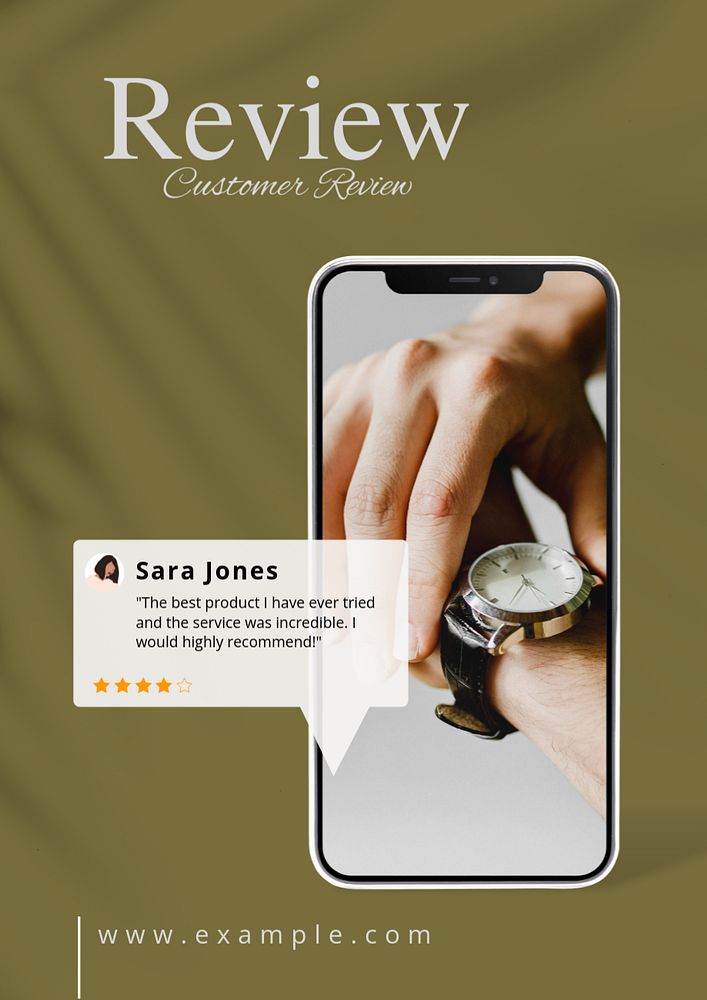 Fashion review poster template, editable text and design