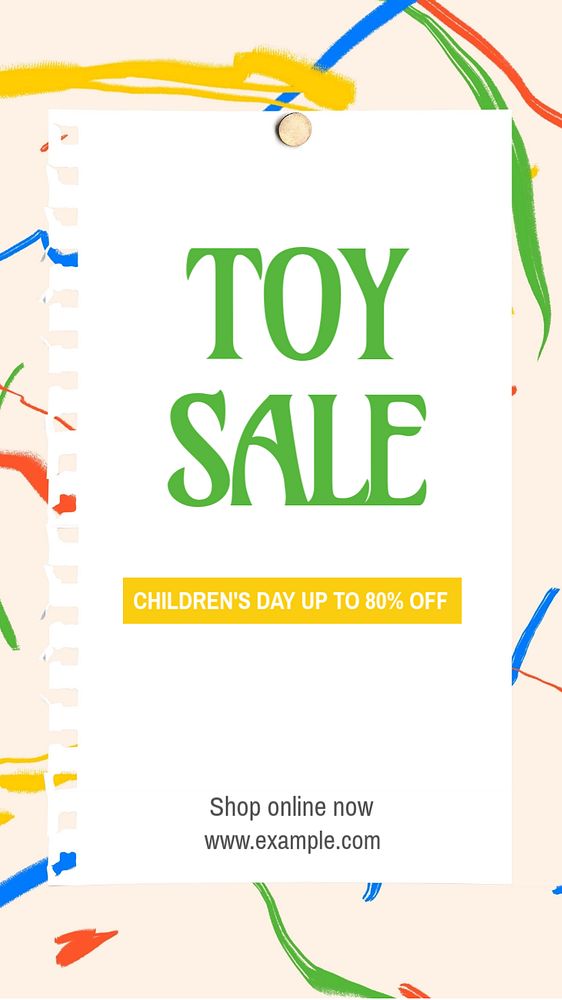 Toy sale Instagram story template, editable text